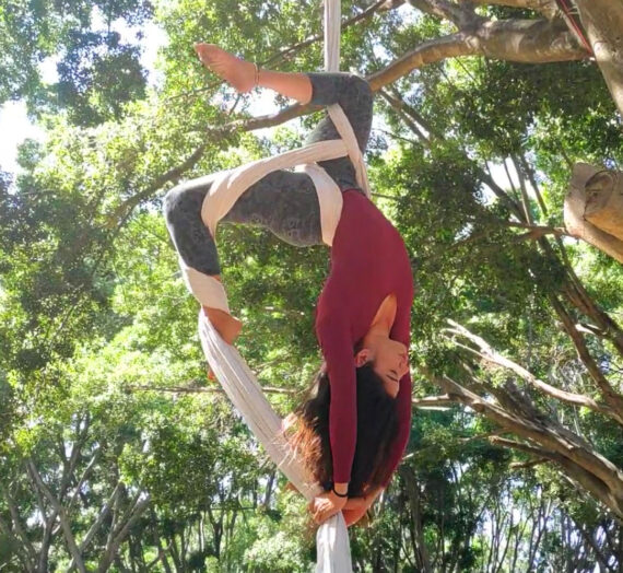 Una demostración de danza aérea.